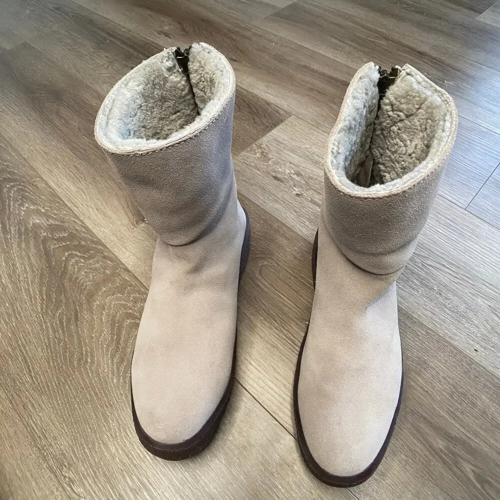 Cougar Beige Suede Waterproof Ankle Boots